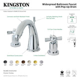 Millennium KS2967ZX Two-Handle 3-Hole Deck Mount Widespread Bathroom Faucet with Brass Pop-Up, Brushed Brass