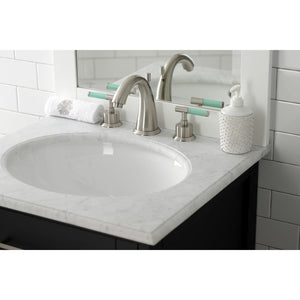 Kaiser KS2968CKL Two-Handle Deck Mount Widespread Bathroom Faucet with Brass Pop-Up, Brushed Nickel