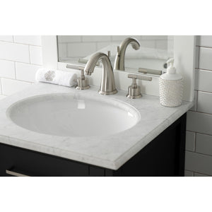 Kaiser KS2968CKL Two-Handle Deck Mount Widespread Bathroom Faucet with Brass Pop-Up, Brushed Nickel