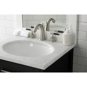 Kaiser KS2968CKL Two-Handle Deck Mount Widespread Bathroom Faucet with Brass Pop-Up, Brushed Nickel