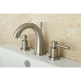 Concord KS2968DL Two-Handle 3-Hole Deck Mount Widespread Bathroom Faucet with Brass Pop-Up, Brushed Nickel