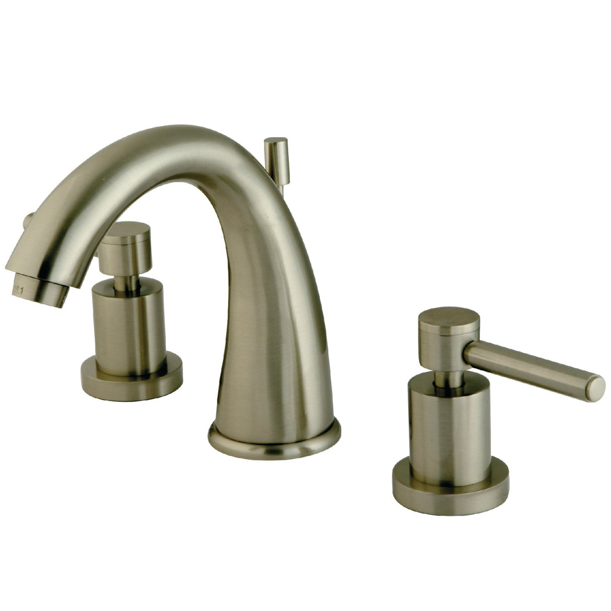 Concord KS2968DL Two-Handle 3-Hole Deck Mount Widespread Bathroom Faucet with Brass Pop-Up, Brushed Nickel