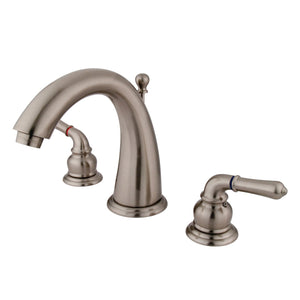 Naples KS2968 Two-Handle 3-Hole Deck Mount Widespread Bathroom Faucet with Brass Pop-Up, Brushed Nickel