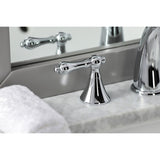 Naples KS2971AL Two-Handle 3-Hole Deck Mount Widespread Bathroom Faucet with Brass Pop-Up, Polished Chrome