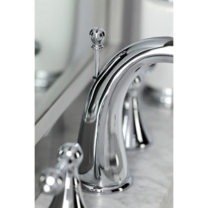 Naples KS2971AL Two-Handle 3-Hole Deck Mount Widespread Bathroom Faucet with Brass Pop-Up, Polished Chrome