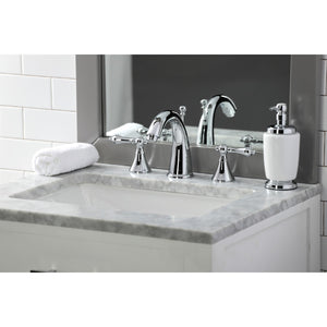 Naples KS2971AL Two-Handle 3-Hole Deck Mount Widespread Bathroom Faucet with Brass Pop-Up, Polished Chrome