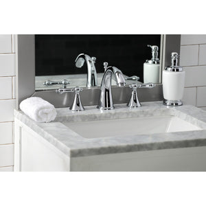 Naples KS2971AL Two-Handle 3-Hole Deck Mount Widespread Bathroom Faucet with Brass Pop-Up, Polished Chrome