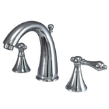 Naples KS2971AL Two-Handle 3-Hole Deck Mount Widespread Bathroom Faucet with Brass Pop-Up, Polished Chrome