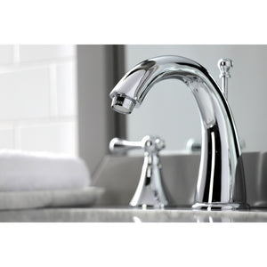 English Country KS2971BL Two-Handle 3-Hole Deck Mount Widespread Bathroom Faucet with Brass Pop-Up, Polished Chrome