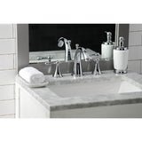 English Country KS2971BL Two-Handle 3-Hole Deck Mount Widespread Bathroom Faucet with Brass Pop-Up, Polished Chrome