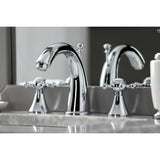English Country KS2971BX Two-Handle 3-Hole Deck Mount Widespread Bathroom Faucet with Brass Pop-Up, Polished Chrome