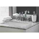 English Country KS2971BX Two-Handle 3-Hole Deck Mount Widespread Bathroom Faucet with Brass Pop-Up, Polished Chrome