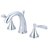 Century KS2971CFL Two-Handle 3-Hole Deck Mount Widespread Bathroom Faucet with Brass Pop-Up, Polished Chrome