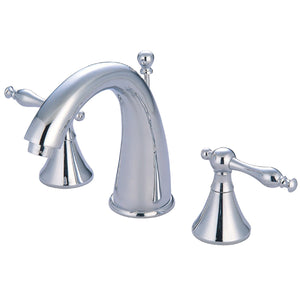 Naples KS2971NL Two-Handle 3-Hole Deck Mount Widespread Bathroom Faucet with Brass Pop-Up, Polished Chrome