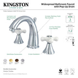 Naples KS2971PX Two-Handle 3-Hole Deck Mount Widespread Bathroom Faucet with Brass Pop-Up, Polished Chrome