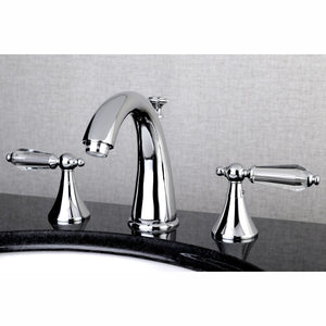Wilshire KS2971WLL Two-Handle 3-Hole Deck Mount Widespread Bathroom Faucet with Brass Pop-Up, Polished Chrome