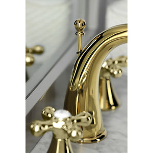 Naples KS2972AX Two-Handle 3-Hole Deck Mount Widespread Bathroom Faucet with Brass Pop-Up, Polished Brass