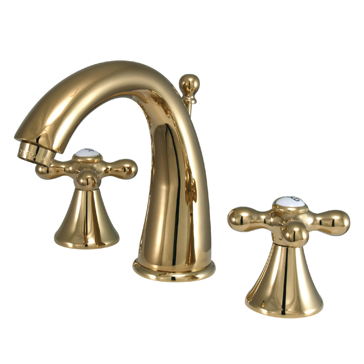 Naples KS2972AX Two-Handle 3-Hole Deck Mount Widespread Bathroom Faucet with Brass Pop-Up, Polished Brass