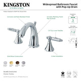 Elinvar KS2972GL Two-Handle 3-Hole Deck Mount Widespread Bathroom Faucet with Brass Pop-Up, Polished Brass