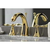 Naples KS2972NL Two-Handle 3-Hole Deck Mount Widespread Bathroom Faucet with Brass Pop-Up, Polished Brass