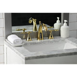 Naples KS2972NL Two-Handle 3-Hole Deck Mount Widespread Bathroom Faucet with Brass Pop-Up, Polished Brass