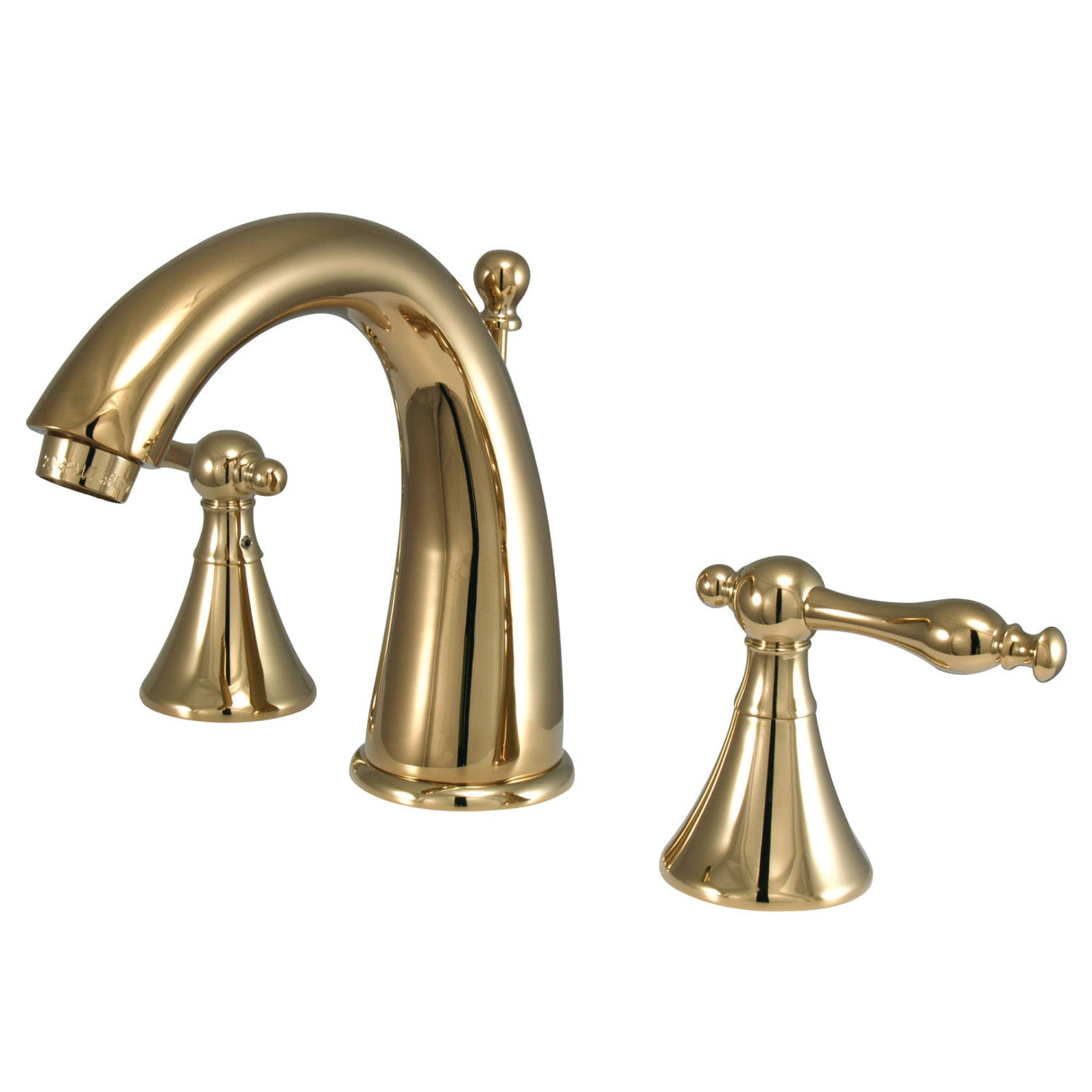 Naples KS2972NL Two-Handle 3-Hole Deck Mount Widespread Bathroom Faucet with Brass Pop-Up, Polished Brass