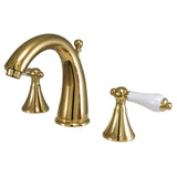 Naples KS2972PL Two-Handle 3-Hole Deck Mount Widespread Bathroom Faucet with Brass Pop-Up, Polished Brass