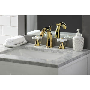 Naples KS2972PX Two-Handle 3-Hole Deck Mount Widespread Bathroom Faucet with Brass Pop-Up, Polished Brass
