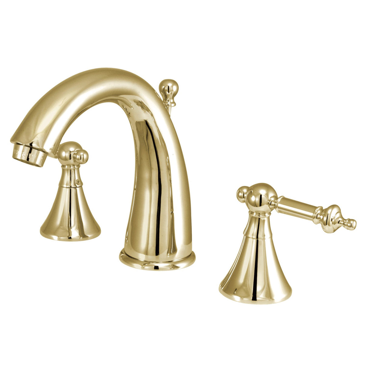 Templeton KS2972TL Two-Handle 3-Hole Deck Mount Widespread Bathroom Faucet with Brass Pop-Up, Polished Brass