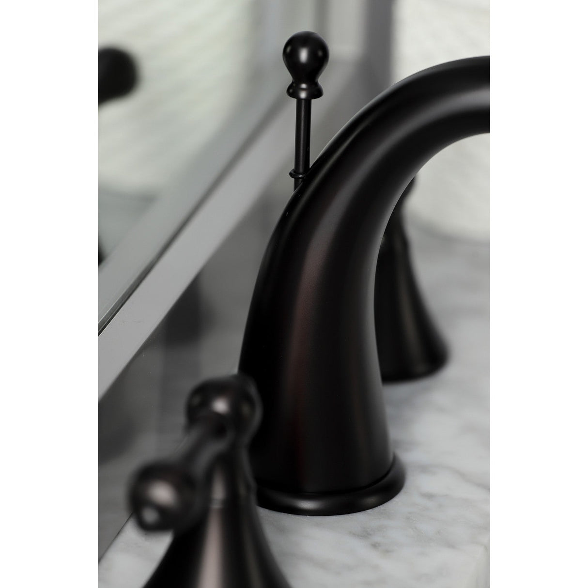 Naples KS2975AL Two-Handle 3-Hole Deck Mount Widespread Bathroom Faucet with Brass Pop-Up, Oil Rubbed Bronze