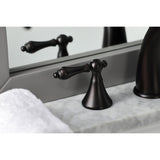 Naples KS2975AL Two-Handle 3-Hole Deck Mount Widespread Bathroom Faucet with Brass Pop-Up, Oil Rubbed Bronze