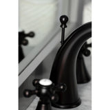 English Country KS2975BX Two-Handle 3-Hole Deck Mount Widespread Bathroom Faucet with Brass Pop-Up, Oil Rubbed Bronze