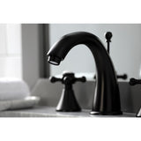 English Country KS2975BX Two-Handle 3-Hole Deck Mount Widespread Bathroom Faucet with Brass Pop-Up, Oil Rubbed Bronze