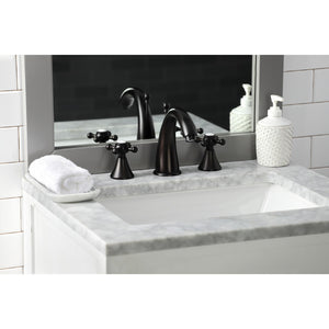 English Country KS2975BX Two-Handle 3-Hole Deck Mount Widespread Bathroom Faucet with Brass Pop-Up, Oil Rubbed Bronze