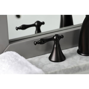 Naples KS2975NL Two-Handle 3-Hole Deck Mount Widespread Bathroom Faucet with Brass Pop-Up, Oil Rubbed Bronze