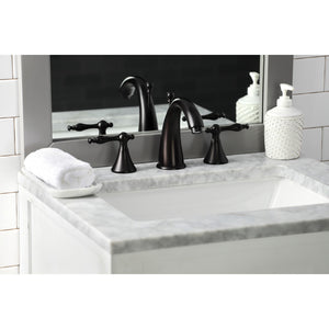 Naples KS2975NL Two-Handle 3-Hole Deck Mount Widespread Bathroom Faucet with Brass Pop-Up, Oil Rubbed Bronze