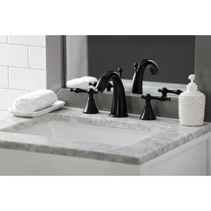 Naples KS2975NL Two-Handle 3-Hole Deck Mount Widespread Bathroom Faucet with Brass Pop-Up, Oil Rubbed Bronze