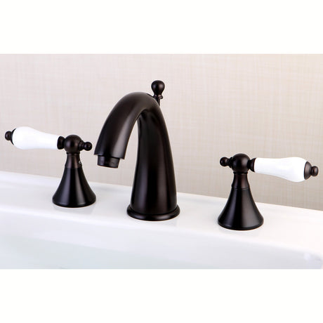 Naples KS2975PL Two-Handle 3-Hole Deck Mount Widespread Bathroom Faucet with Brass Pop-Up, Oil Rubbed Bronze