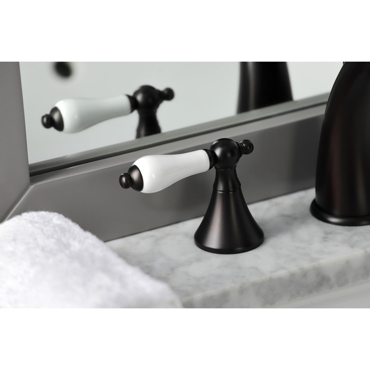 Naples KS2975PL Two-Handle 3-Hole Deck Mount Widespread Bathroom Faucet with Brass Pop-Up, Oil Rubbed Bronze