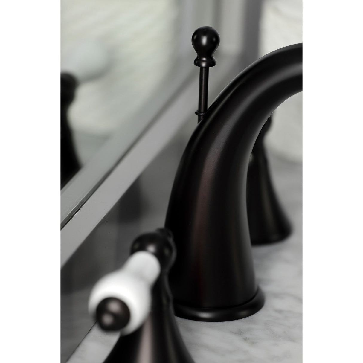 Naples KS2975PL Two-Handle 3-Hole Deck Mount Widespread Bathroom Faucet with Brass Pop-Up, Oil Rubbed Bronze