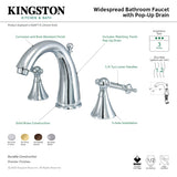 Templeton KS2975TL Two-Handle 3-Hole Deck Mount Widespread Bathroom Faucet with Brass Pop-Up, Oil Rubbed Bronze
