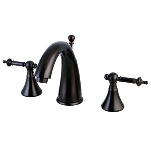 Templeton KS2975TL Two-Handle 3-Hole Deck Mount Widespread Bathroom Faucet with Brass Pop-Up, Oil Rubbed Bronze