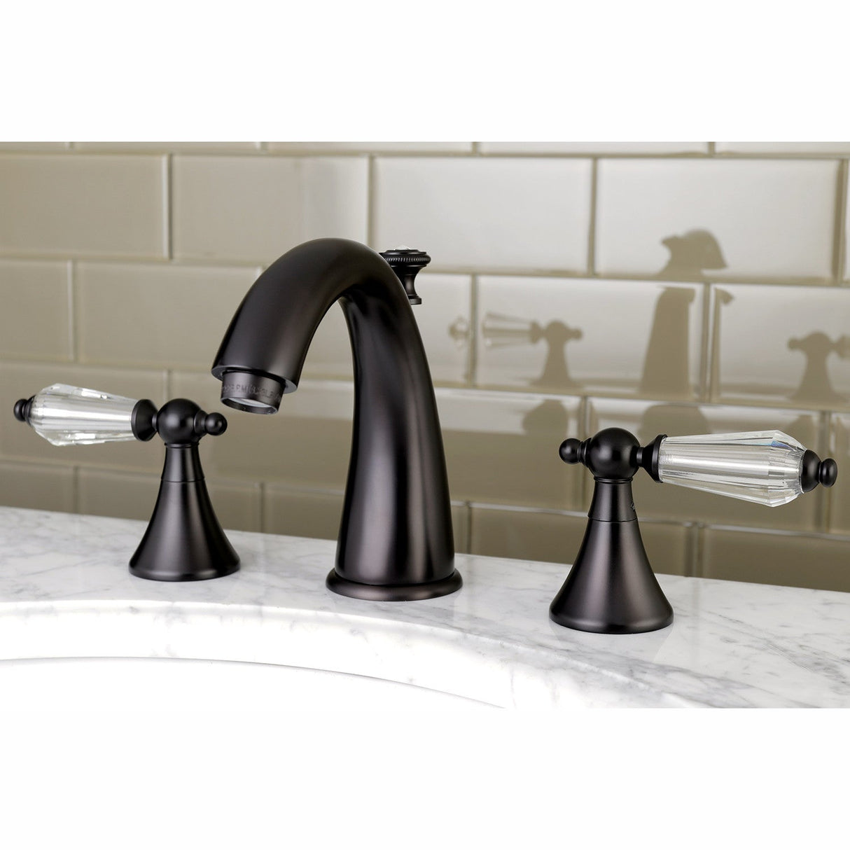 Wilshire KS2975WLL Two-Handle 3-Hole Deck Mount Widespread Bathroom Faucet with Brass Pop-Up, Oil Rubbed Bronze