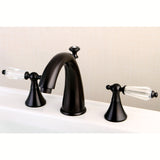 Wilshire KS2975WLL Two-Handle 3-Hole Deck Mount Widespread Bathroom Faucet with Brass Pop-Up, Oil Rubbed Bronze