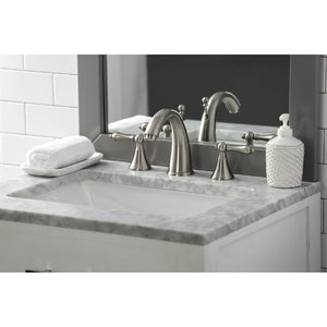 Naples KS2978AL Two-Handle 3-Hole Deck Mount Widespread Bathroom Faucet with Brass Pop-Up, Brushed Nickel