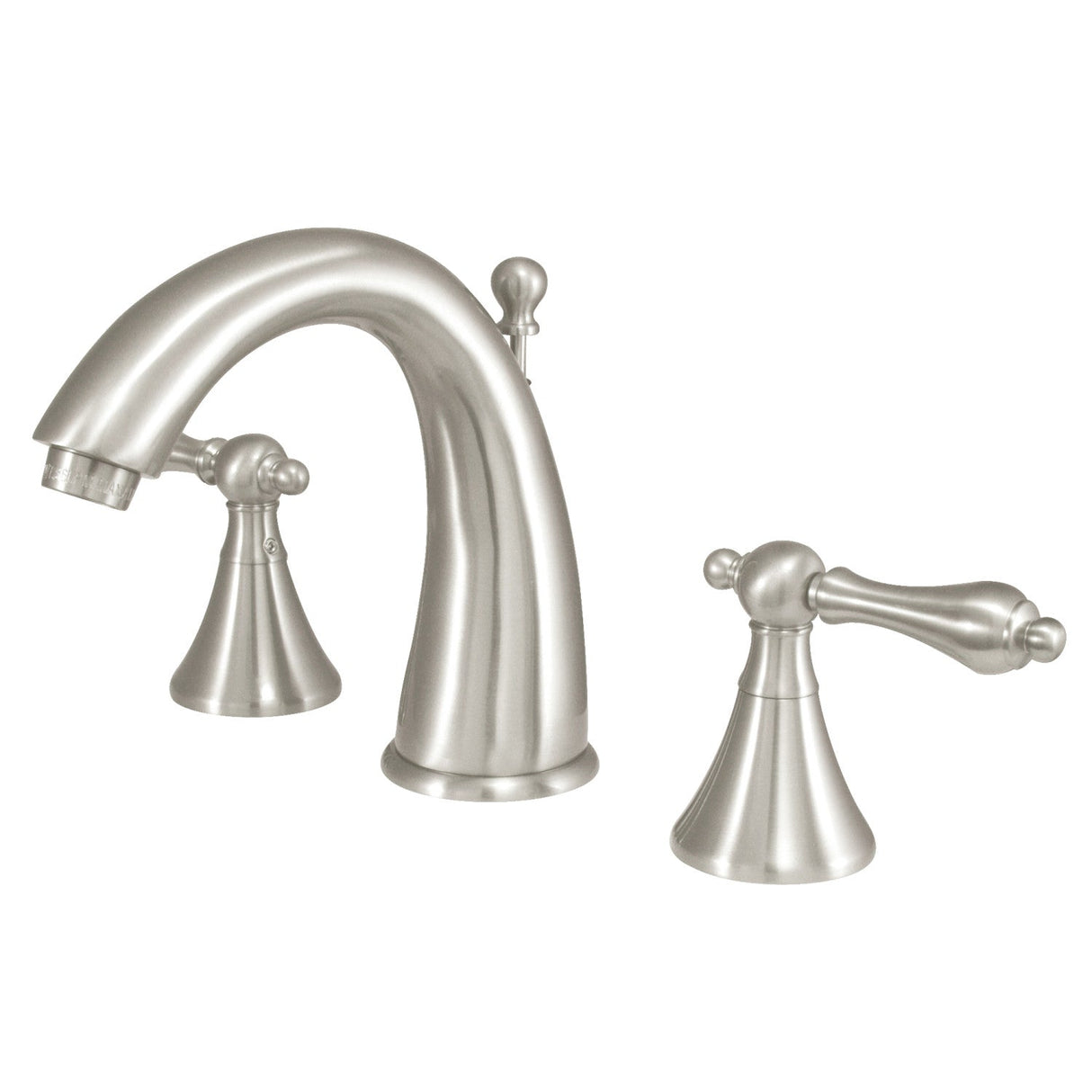 Naples KS2978AL Two-Handle 3-Hole Deck Mount Widespread Bathroom Faucet with Brass Pop-Up, Brushed Nickel