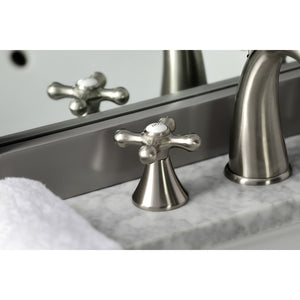 Naples KS2978AX Two-Handle 3-Hole Deck Mount Widespread Bathroom Faucet with Brass Pop-Up, Brushed Nickel