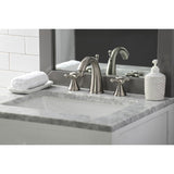 Naples KS2978AX Two-Handle 3-Hole Deck Mount Widespread Bathroom Faucet with Brass Pop-Up, Brushed Nickel