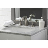 English Country KS2978BL Two-Handle 3-Hole Deck Mount Widespread Bathroom Faucet with Brass Pop-Up, Brushed Nickel