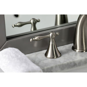 Naples KS2978NL Two-Handle 3-Hole Deck Mount Widespread Bathroom Faucet with Brass Pop-Up, Brushed Nickel